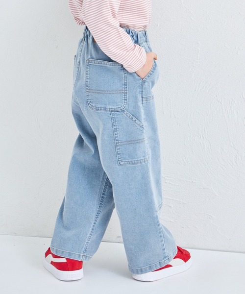 pairmanon（ペアマノン）の「ユニセックス タグ付き ダブルニーデニムパンツ（デニムパンツ・キッズ・ブルー系その他/インディゴブルー/ライトブルー・100/110/120/130/140/150/90）」の4枚目の写真