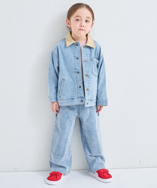 pairmanon（ペアマノン）の「ユニセックス タグ付き ダブルニーデニムパンツ（デニムパンツ・キッズ・ブルー系その他/インディゴブルー/ライトブルー・100/110/120/130/140/150/90）」の9枚目の写真