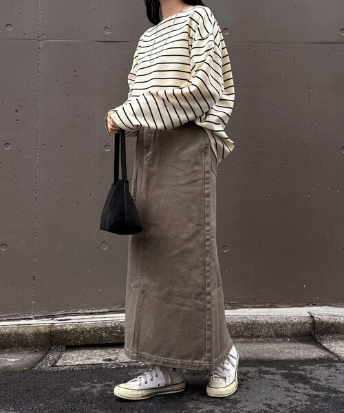 fredy emue（フレディエミュ）の「細ベルト付きタイトスカート（デニムスカート・レディース・グレー/ベージュ・36/38）」の22枚目の写真