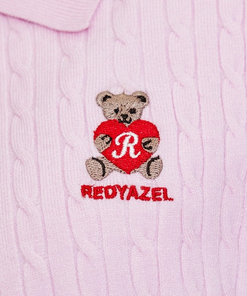 REDYAZEL(レディアゼル)の「Azelyハートミニケーブルポロニット(ニット/セーター・レディース・ピンク/レッド/ライトグレー/ネイビー/オフホワイト・FREE)」の15枚目の写真