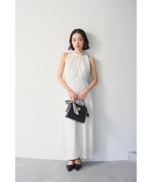 セール】フリンジジャガードシャーリングワンピース（ワンピース