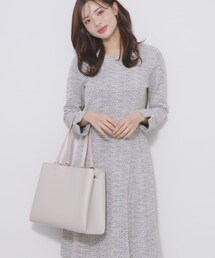 index | ミックスツィードフレアワンピース【洗える/イージーアイロン/ストレッチ】《S～3L》(ワンピース)