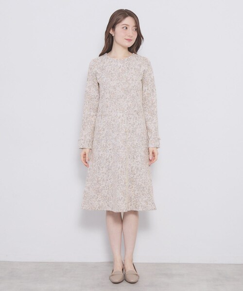 index（インデックス）の「ミックスツィードフレアワンピース【洗える/イージーアイロン/ストレッチ】《S～3L》（ワンピース・レディース・ブラック系3/ホワイト系6/ベージュ系3・44/36/38/40/42）」の16枚目の写真
