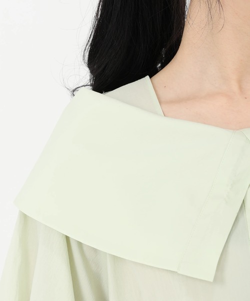 STRAWBERRY-FIELDS（ストロベリーフィールズ）の「リットタイプライター_ビッグカラーブラウス（シャツ/ブラウス・レディース・オフホワイト/ミント・2）」の10枚目の写真