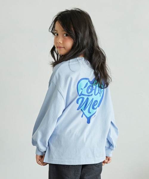 undeny.(アンディニ-)の「undeny/アンディニー Love me L/S Tシャツ(Tシャツ/カットソー・キッズ・サックスブルー/ホワイト・M/L/XL)」の2枚目の写真
