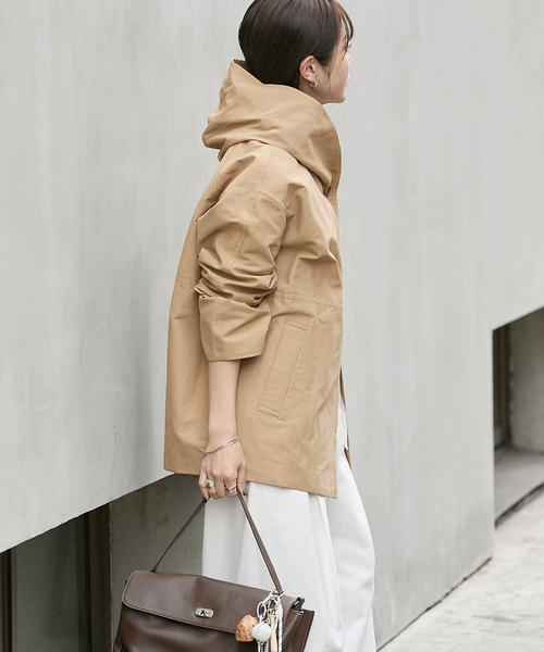 JOURNAL STANDARD（ジャーナルスタンダード）の「《追加2》グログランフードコート（その他アウター・レディース・ブラック/ライトグレー/ベージュ・38/36）」の3枚目の写真