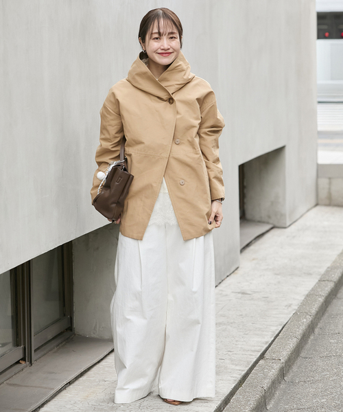 JOURNAL STANDARD（ジャーナルスタンダード）の「《追加2》グログランフードコート（その他アウター・レディース・ブラック/ライトグレー/ベージュ・38/36）」の6枚目の写真