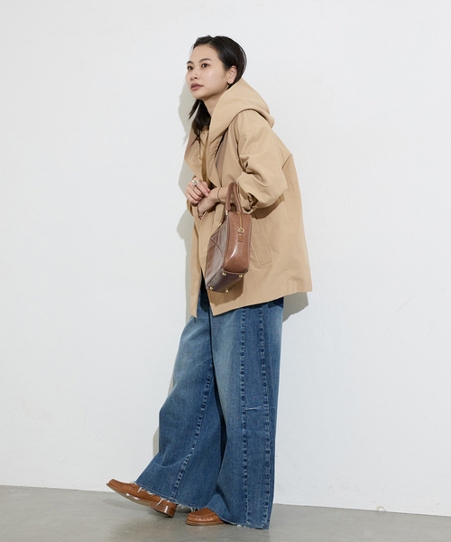 JOURNAL STANDARD（ジャーナルスタンダード）の「《追加2》グログランフードコート（その他アウター・レディース・ブラック/ライトグレー/ベージュ・38/36）」の7枚目の写真