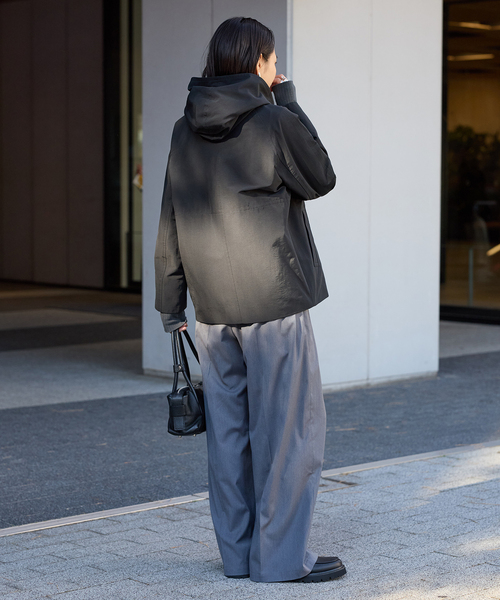 JOURNAL STANDARD（ジャーナルスタンダード）の「《追加2》グログランフードコート（その他アウター・レディース・ブラック/ライトグレー/ベージュ・38/36）」の10枚目の写真