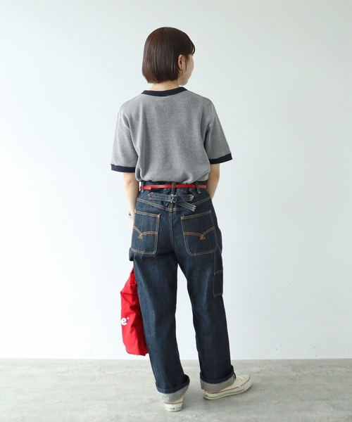 PAR ICI（パーリッシィ）の「タックワッフル ヘンリーネック半袖カットソー（Tシャツ/カットソー・レディース・ネイビー/オレンジ/グレー・FREE）」の12枚目の写真