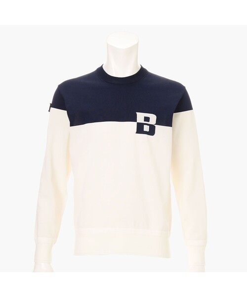 BRIEFING(ブリーフィング)の「【BRIEFING GOLF/ブリーフィングゴルフ】MEN'S WR BI-COLOR CREWNECK KNIT(Tシャツ/カットソー・メンズ・ネイビー/グリーン系その他2/ブラック・M/L)」の1枚目の写真