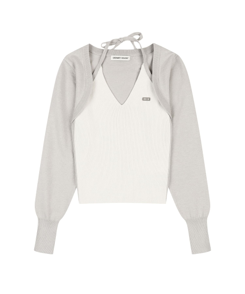 ORDINARY HOLIDAY（オーディナリー ホリデー）の「BOLERO KNIT TOP [IVORY]（Tシャツ/カットソー・レディース・その他・FREE）」の2枚目の写真