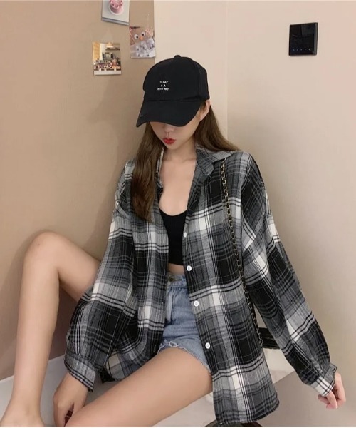 NO WAY(ノーウェイ)の「/レディース チェック柄シャツ(BDS)(シャツ/ブラウス・レディース・ブラウン/ブラック・FREE)」の6枚目の写真