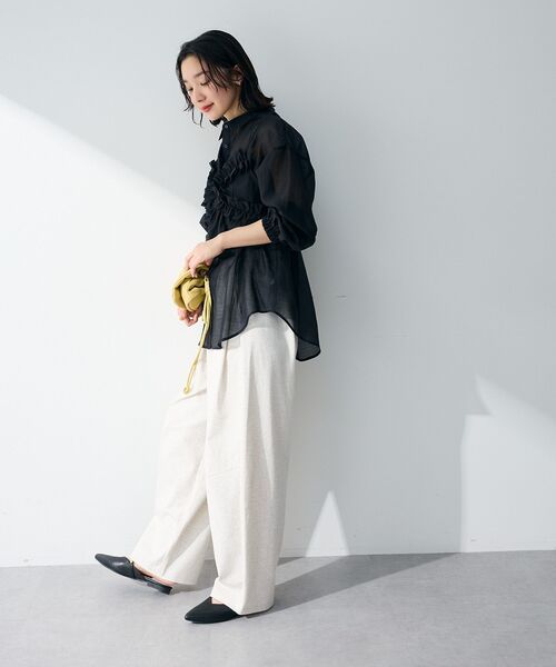 Green　Parks（グリーンパークス）の「コクーンシルエットスウェットパンツ（その他パンツ・レディース・ホワイト系その他/チャコールグレー・FREE）」の6枚目の写真