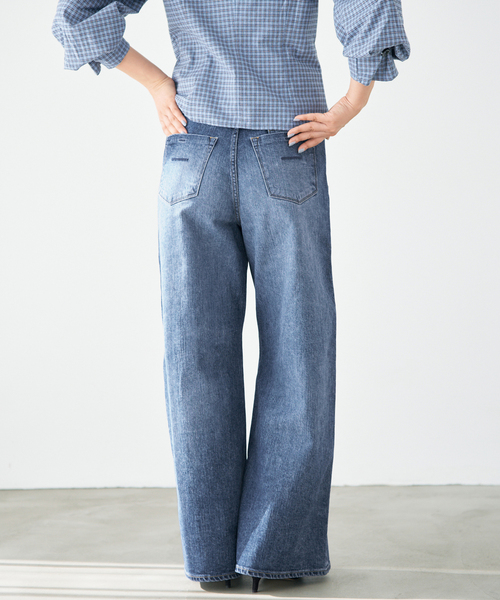 IENA(イエナ)の「YANUK/ヤヌーク 別注 MARY Baggy straight デニムパンツ 57162501(デニムパンツ・レディース・ブルー・26/25/24/23/22)」の5枚目の写真