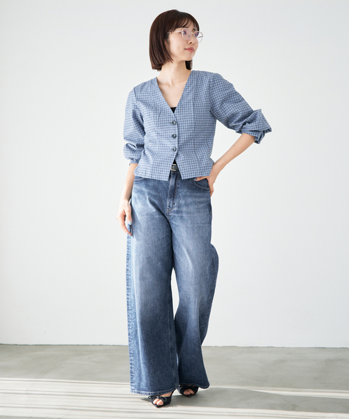 IENA(イエナ)の「YANUK/ヤヌーク 別注 MARY Baggy straight デニムパンツ 57162501(デニムパンツ・レディース・ブルー・26/25/24/23/22)」の8枚目の写真