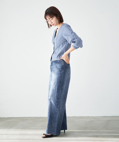 IENA(イエナ)の「YANUK/ヤヌーク 別注 MARY Baggy straight デニムパンツ 57162501(デニムパンツ・レディース・ブルー・26/25/24/23/22)」の9枚目の写真