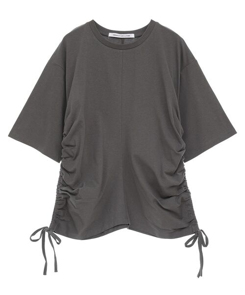 GARAGE OF GOOD CLOTHING（ガレージオブグッドクロージング）の「脇ドロストハーフスリーブプルオーバー（Tシャツ/カットソー・レディース・グレー/ブラック・FREE）」の11枚目の写真