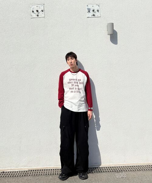 REBRENNER(リブレンナー)の「DTF トリップ レグラン ロングスリーブ ホワイトバーガンディ(Tシャツ/カットソー・レディース・その他・MEDIUM/LARGE/X-LARGE)」の6枚目の写真