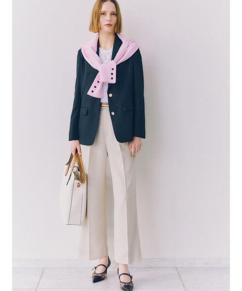 Te chichi（テチチ）の「シングルブレストテーラードジャケット《2026 spring catalog item》（ノーカラージャケット・レディース・ネイビー/グレー・F）」の3枚目の写真