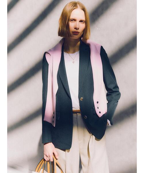 Te chichi（テチチ）の「シングルブレストテーラードジャケット《2026 spring catalog item》（ノーカラージャケット・レディース・ネイビー/グレー・F）」の4枚目の写真
