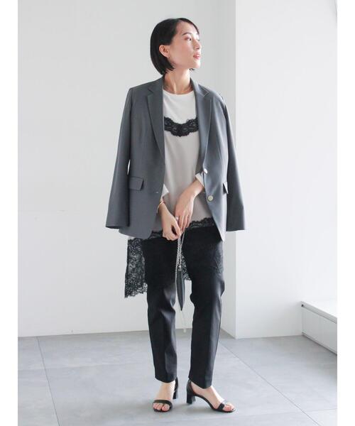 Te chichi（テチチ）の「シングルブレストテーラードジャケット《2026 spring catalog item》（ノーカラージャケット・レディース・ネイビー/グレー・F）」の6枚目の写真