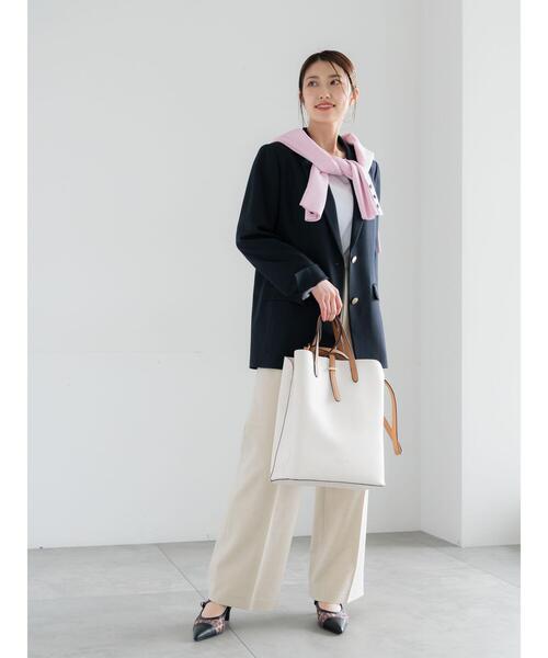 Te chichi（テチチ）の「シングルブレストテーラードジャケット《2026 spring catalog item》（ノーカラージャケット・レディース・ネイビー/グレー・F）」の9枚目の写真