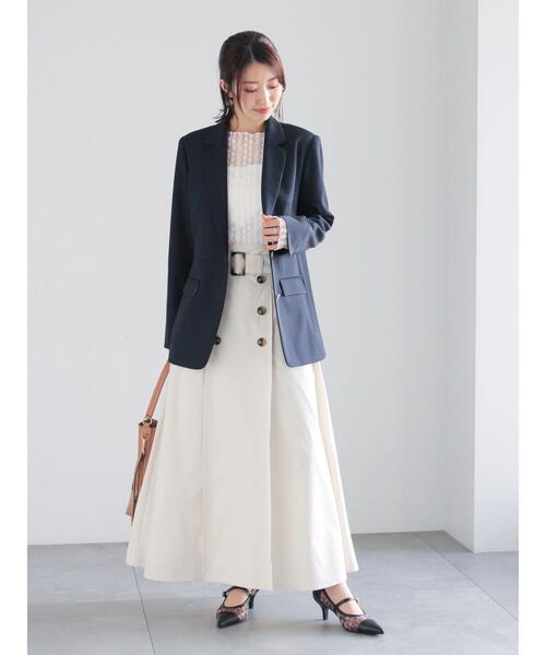 Te chichi（テチチ）の「シングルブレストテーラードジャケット《2026 spring catalog item》（ノーカラージャケット・レディース・ネイビー/グレー・F）」の10枚目の写真