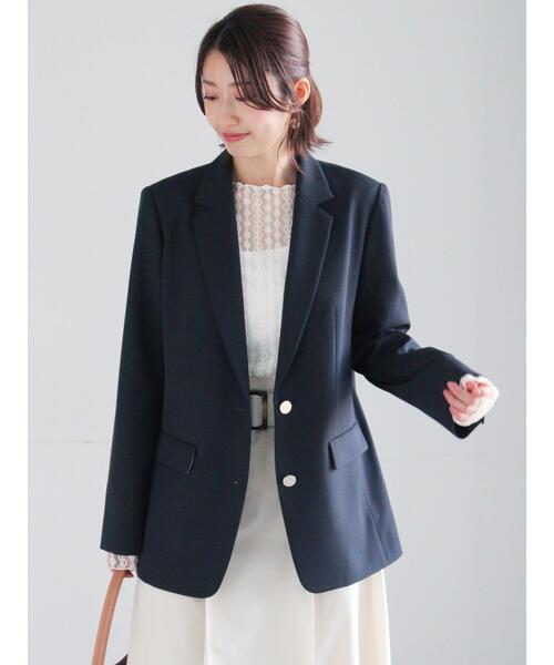 Te chichi（テチチ）の「シングルブレストテーラードジャケット《2026 spring catalog item》（ノーカラージャケット・レディース・ネイビー/グレー・F）」の13枚目の写真