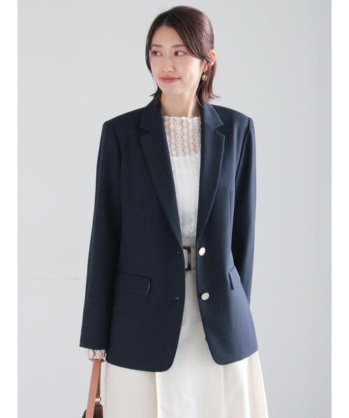 Te chichi（テチチ）の「シングルブレストテーラードジャケット《2026 spring catalog item》（ノーカラージャケット・レディース・ネイビー/グレー・F）」の14枚目の写真