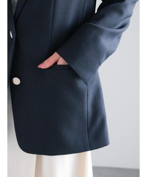 Te chichi（テチチ）の「シングルブレストテーラードジャケット《2026 spring catalog item》（ノーカラージャケット・レディース・ネイビー/グレー・F）」の18枚目の写真