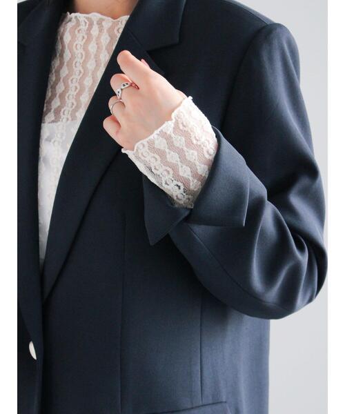 Te chichi（テチチ）の「シングルブレストテーラードジャケット《2026 spring catalog item》（ノーカラージャケット・レディース・ネイビー/グレー・F）」の19枚目の写真