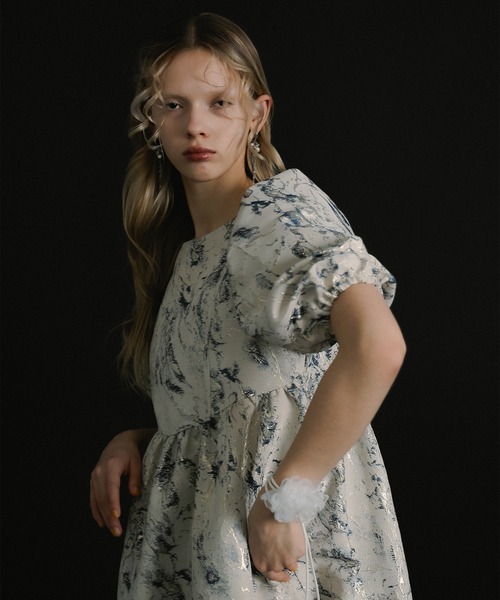 et.UNiVER(エトユニベール)の「Marble dress(ドレス・レディース・グリーン/ネイビー/パープル・M-Long/M-Short/MEDIUM)」の20枚目の写真