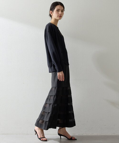 Whim Gazette（ウィムガゼット）の「ボタンカーディガン（カーディガン/ボレロ・レディース・ブラック/グレイッシュベージュ・FREE）」の10枚目の写真