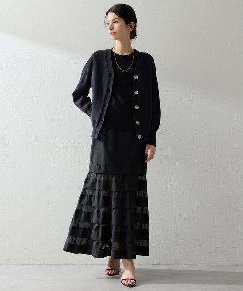 Whim Gazette（ウィムガゼット）の「ボタンカーディガン（カーディガン/ボレロ・レディース・ブラック/グレイッシュベージュ・FREE）」の11枚目の写真