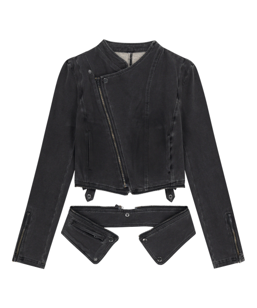 OJOS（オホス）の「Detachable Span Denim Jacket / Charcoal（デニムジャケット・レディース・その他・1/2/3）」の4枚目の写真