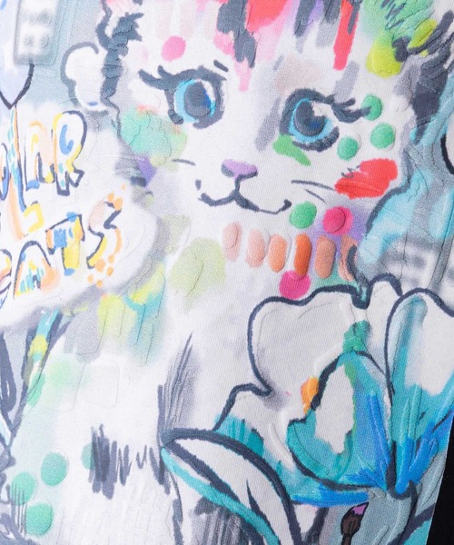 ScoLar(スカラー)の「161634:画家スカラーちゃんネコ柄チュール切替チュニック(チュニック・レディース・ブラック/オフホワイト/パープル・M)」の16枚目の写真
