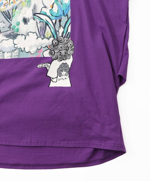 ScoLar(スカラー)の「161634:画家スカラーちゃんネコ柄チュール切替チュニック(チュニック・レディース・ブラック/オフホワイト/パープル・M)」の13枚目の写真