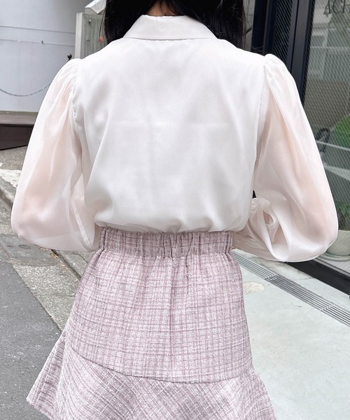 INGNI（イング）の「シアーボウタイブラウス（シャツ/ブラウス・レディース・ブルー系/ホワイト系その他3/ピンク/オフホワイト・M）」の9枚目の写真