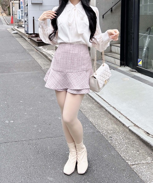 INGNI（イング）の「シアーボウタイブラウス（シャツ/ブラウス・レディース・ブルー系/ホワイト系その他3/ピンク/オフホワイト・M）」の11枚目の写真