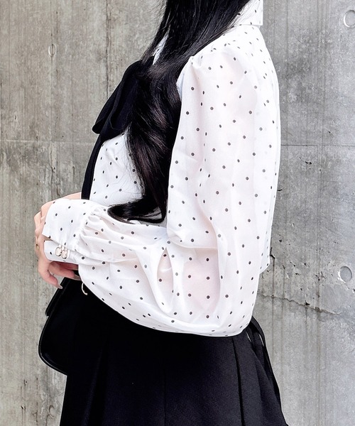 INGNI（イング）の「シアーボウタイブラウス（シャツ/ブラウス・レディース・ブルー系/ホワイト系その他3/ピンク/オフホワイト・M）」の15枚目の写真