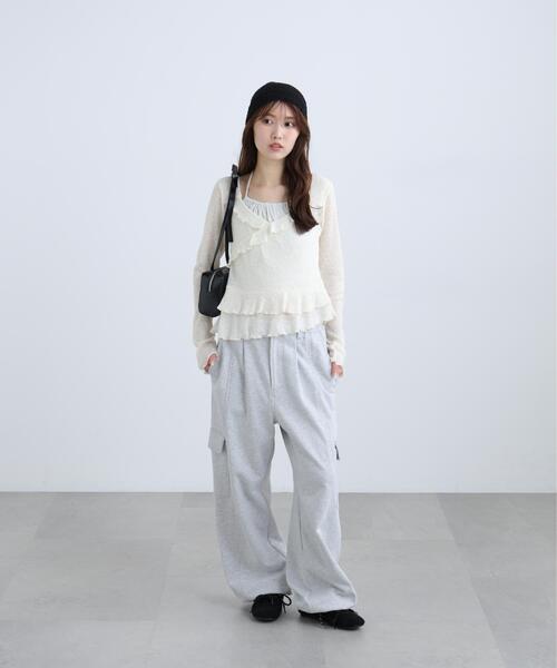 FREE'S MART（フリーズマート）の「◆ホルターインナーレイヤードカシュクールカットソー（Tシャツ/カットソー・レディース・ホワイト/グレー/カーキ・FREE）」の18枚目の写真