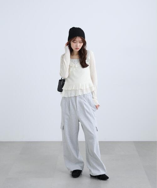 FREE'S MART（フリーズマート）の「◆ホルターインナーレイヤードカシュクールカットソー（Tシャツ/カットソー・レディース・ホワイト/グレー/カーキ・FREE）」の19枚目の写真