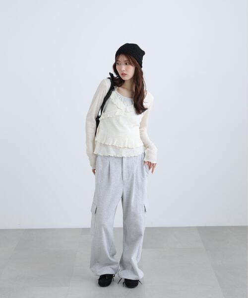 FREE'S MART（フリーズマート）の「◆ホルターインナーレイヤードカシュクールカットソー（Tシャツ/カットソー・レディース・ホワイト/グレー/カーキ・FREE）」の20枚目の写真