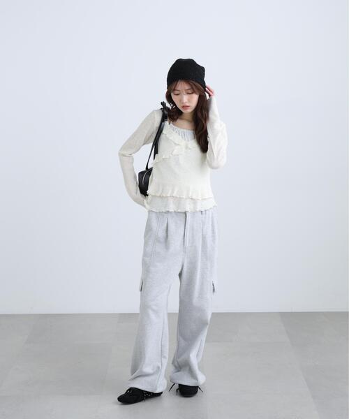 FREE'S MART（フリーズマート）の「◆ホルターインナーレイヤードカシュクールカットソー（Tシャツ/カットソー・レディース・ホワイト/グレー/カーキ・FREE）」の21枚目の写真
