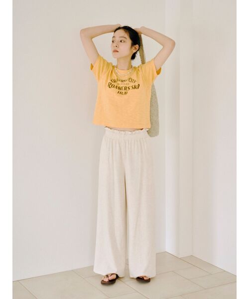 Ungrid（アングリッド）の「ウエストデザインリネン混ラフパンツ（その他パンツ・レディース・グリーン/アイボリー/チャコールグレー・FREE）」の4枚目の写真