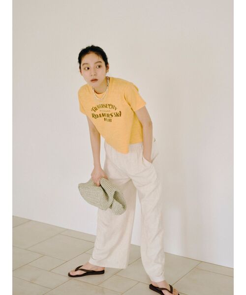 Ungrid（アングリッド）の「ウエストデザインリネン混ラフパンツ（その他パンツ・レディース・グリーン/アイボリー/チャコールグレー・FREE）」の5枚目の写真