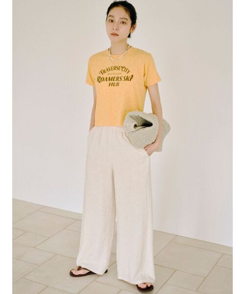 Ungrid（アングリッド）の「ウエストデザインリネン混ラフパンツ（その他パンツ・レディース・グリーン/アイボリー/チャコールグレー・FREE）」の6枚目の写真