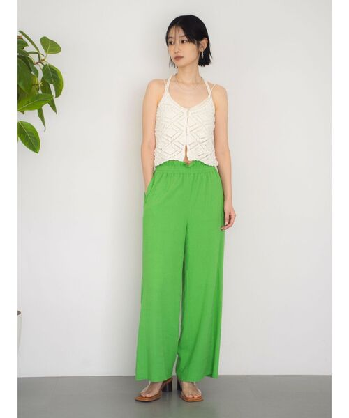 Ungrid（アングリッド）の「ウエストデザインリネン混ラフパンツ（その他パンツ・レディース・グリーン/アイボリー/チャコールグレー・FREE）」の10枚目の写真