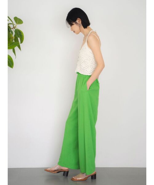 Ungrid（アングリッド）の「ウエストデザインリネン混ラフパンツ（その他パンツ・レディース・グリーン/アイボリー/チャコールグレー・FREE）」の11枚目の写真